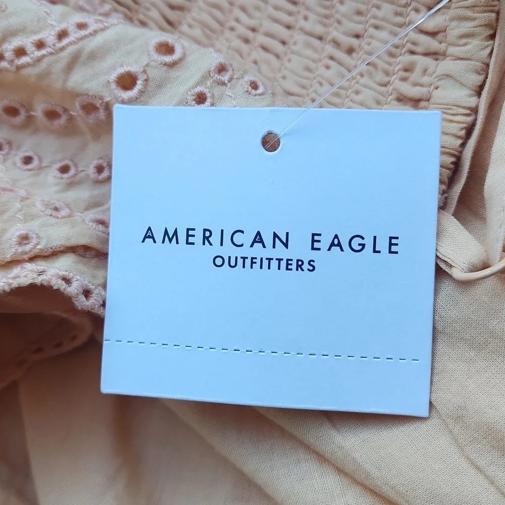 New American Eagle Orange Scalloped Midi Dress Size XL - Picture 10 of 11